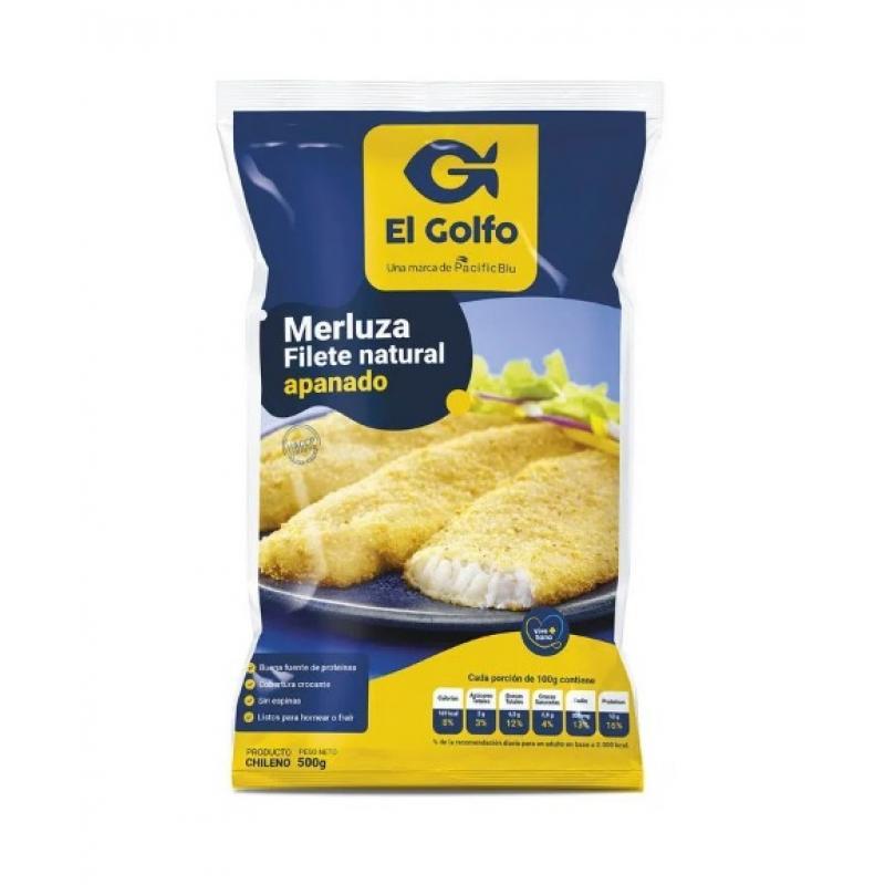 MERLUZA FILETE NATURAL APANADO 500G EL GOLFO