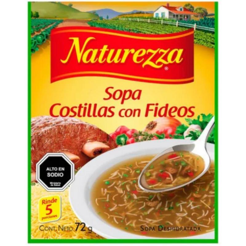 SOPA NATUREZZA DE COSTILLAS CON FIDEOS 55G